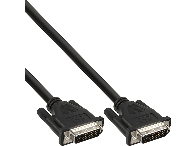 DVI, DVI-I Stecker, / 24+5 digital/analog, DVI INLINE schwarz InLine® Stecker Dual Kabel,