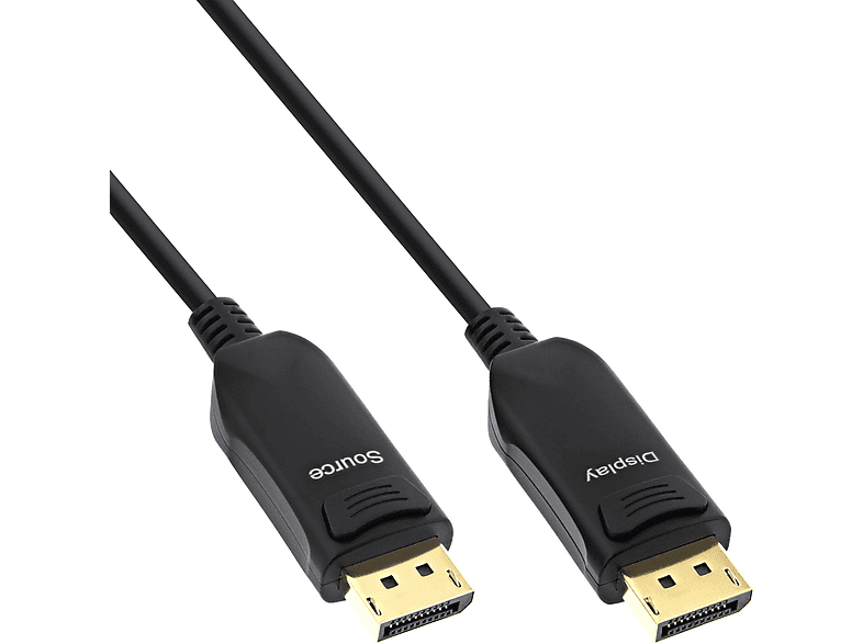 INLINE InLine® DisplayPort AOC Displayport, schwarz, Kabel, 8K4K, 1.4 Kabel schwarz 50m