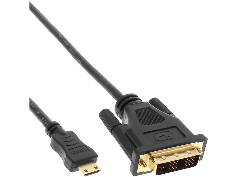 INLINE InLine® Mini-HDMI zu DVI Kabel, HDMI Stecker C zu DVI 18+1, verg. zu HDMI