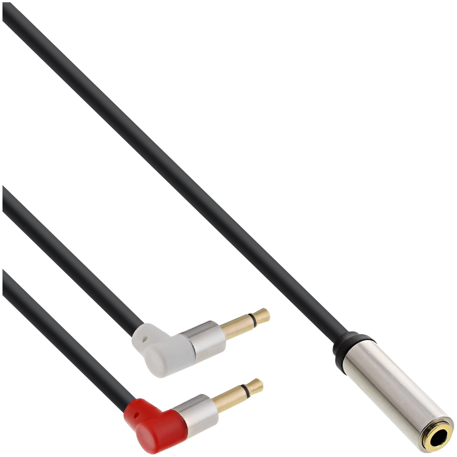 INLINE InLine® Slim Audio Kopfhörer m Klinke, Flugzeug-Adapterkabel, Klinke, Klinke 0,15 zu 2x 3,5mm