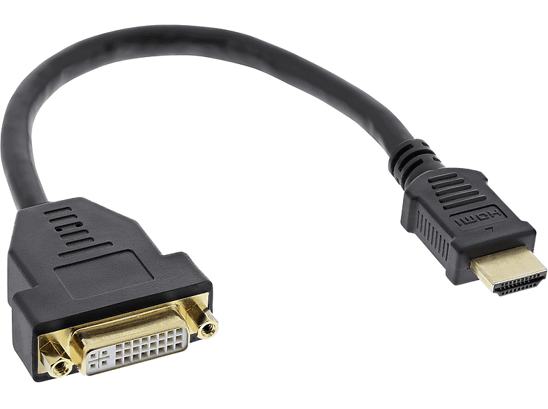 InLine® auf HDMI Stecker Adapterkabel, Buchse, INLINE HDMI zu HDMI-DVI 0,2m DVI