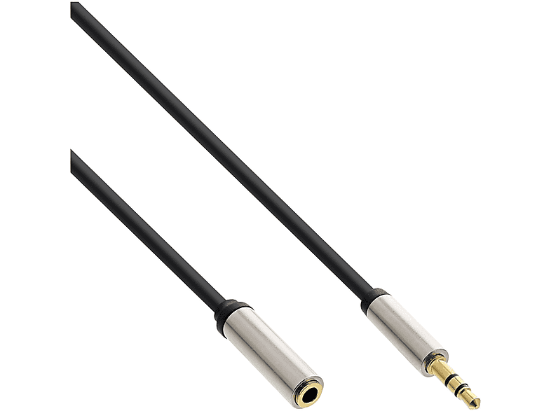 INLINE InLine® Slim Audio Kabel Klinke 3,5mm ST/BU, Stereo, 1m zu Slimline, Klinke zu Klinke, 1 m | Hifi Kabel & Adapter