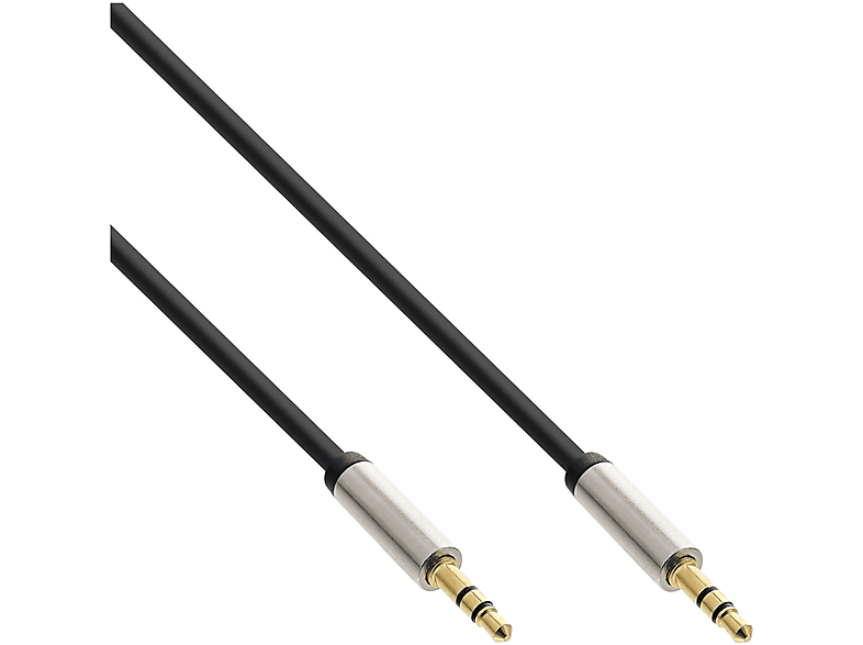 INLINE InLine® Slim Audio Kabel Klinke 3,5mm ST/ST, Stereo, 1m zu Slimline, Klinke zu Klinke, 1 m