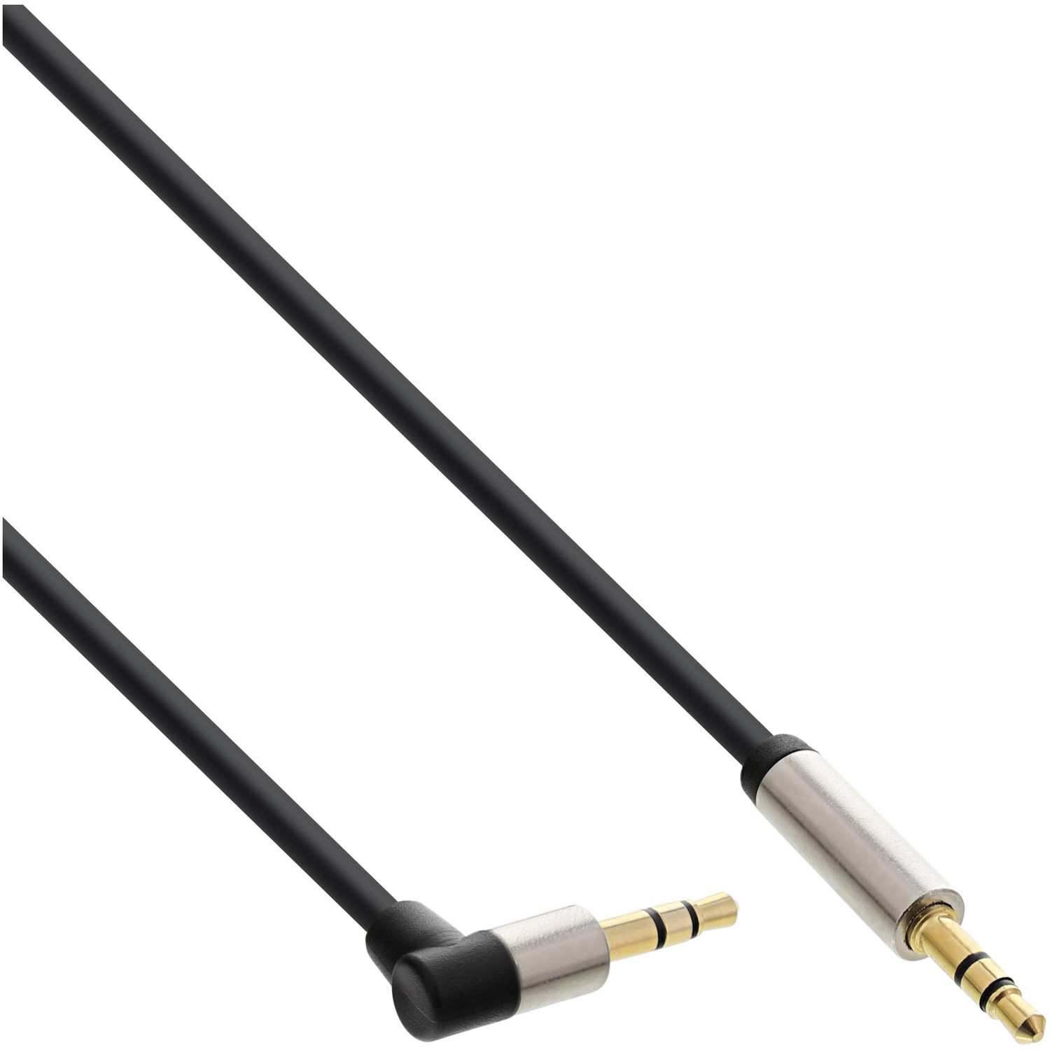 Kabel gewinkelt, Klinke InLine® m zu 3,5mm INLINE Slim Audio Klinke ST/ST, Stereo, 10 10m, Klinke,
