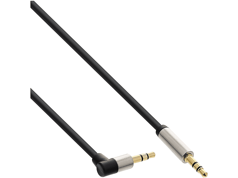 Slim Audio zu, 3,5mm InLine® gewinkelt, 3 Klinke, ST/ST, zu m Stereo, INLINE Klinke Klinke Kabel 3m