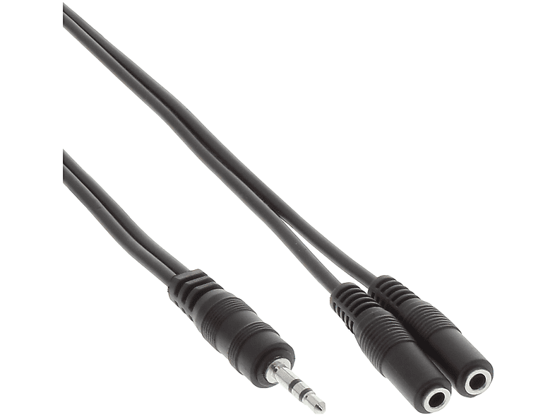 INLINE InLine® Klinken Y-Kabel, 3,5mm Klinke Stecker an 2x Buchse, Stereo, /, Klinke zu Klinke, 5 m | Hifi Kabel & Adapter