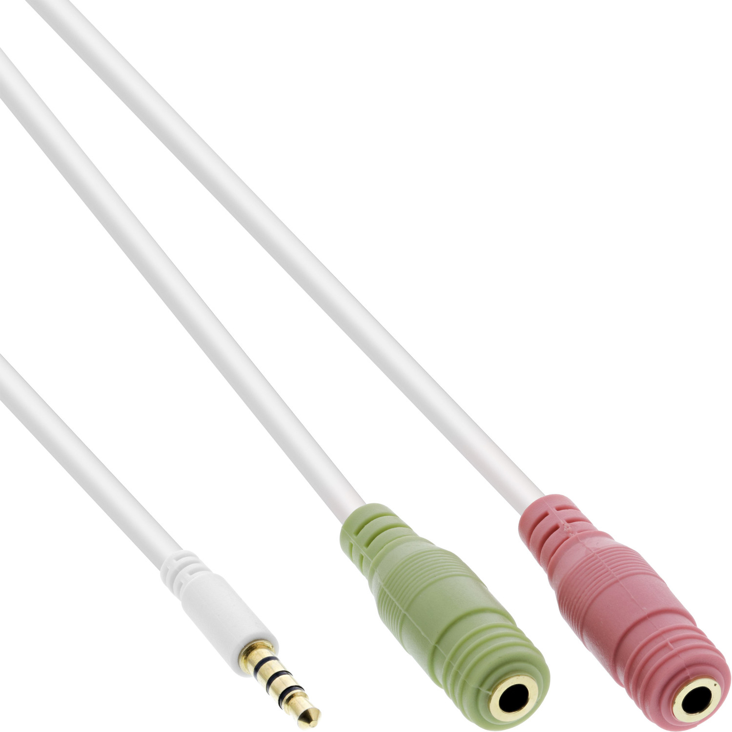 Stecker 3,5mm Headset an 1 zu InLine® Klinke m Klinke 4pol. 2x, Audio Klinke, Adapterkabel, INLINE