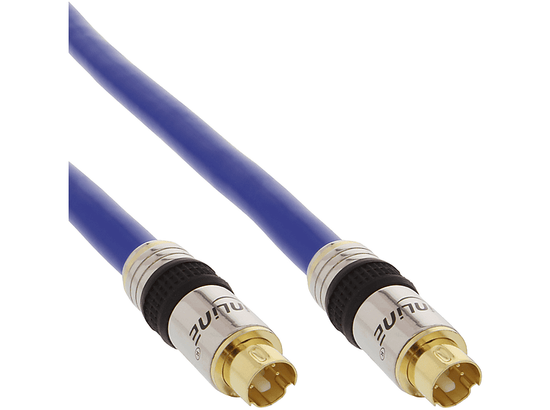 INLINE InLine® S-VHS Kabel, PREMIUM, vergoldete Stecker, 4pol mini DIN / 3m, Scart / S-VHS, 3 m