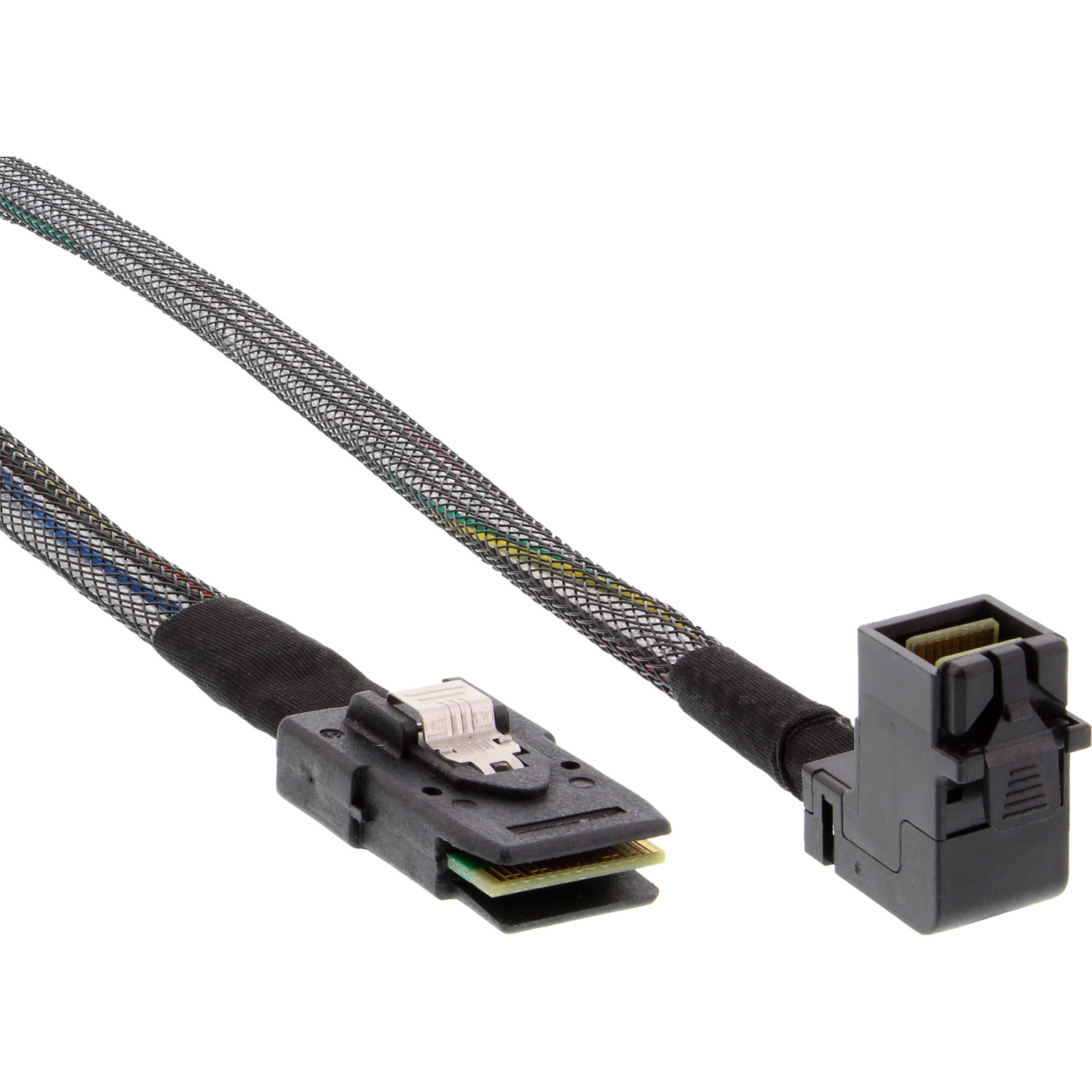 INLINE InLine® Mini-SAS HD Kabel, 1 SAS, SFF-8087, m gewinkelt 1m mit SFF-8643 SAS, zu