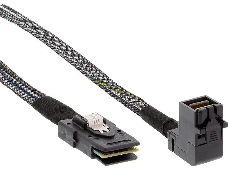 0,5 0,5m, Kabel, m SAS, HD SFF-8643 SFF-8087, gewinkelt mit InLine® INLINE zu Mini-SAS