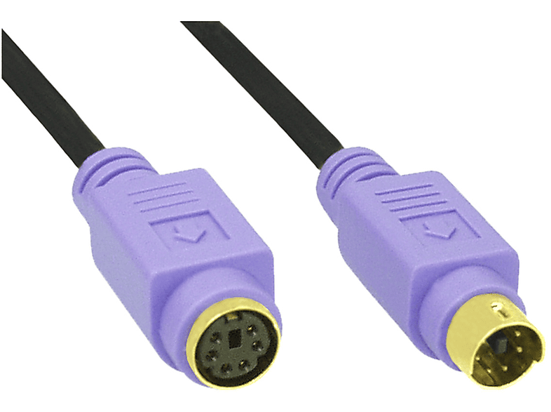 INLINE InLine® PS/2 Verlängerung, Buchse, 2m, Stecker / Kabel 2 schwarz, PC99, PS/2, m