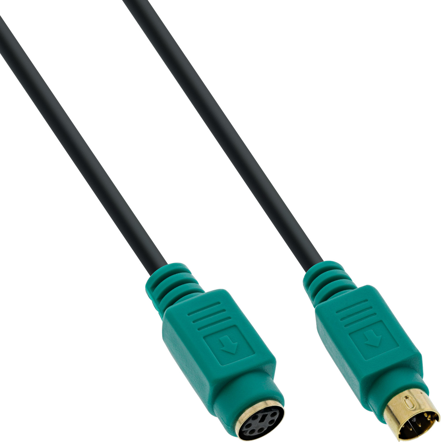 INLINE InLine® PS/2 / 2 PS/2, schwarz, m Stecker Kabel 2m, Verlängerung, Buchse, PC99