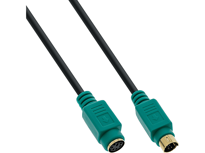 Kabel Buchse, INLINE / schwarz, PS/2, 2 Verlängerung, InLine® PS/2 m Stecker 2m, PC99,