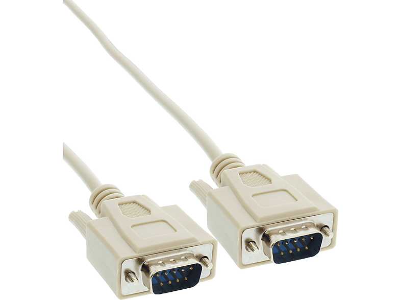InLine® 1:1 / Kabel, / Stecker, Stecker vergossen, 9pol beige Serielles INLINE 5m / Parallel, Seriell