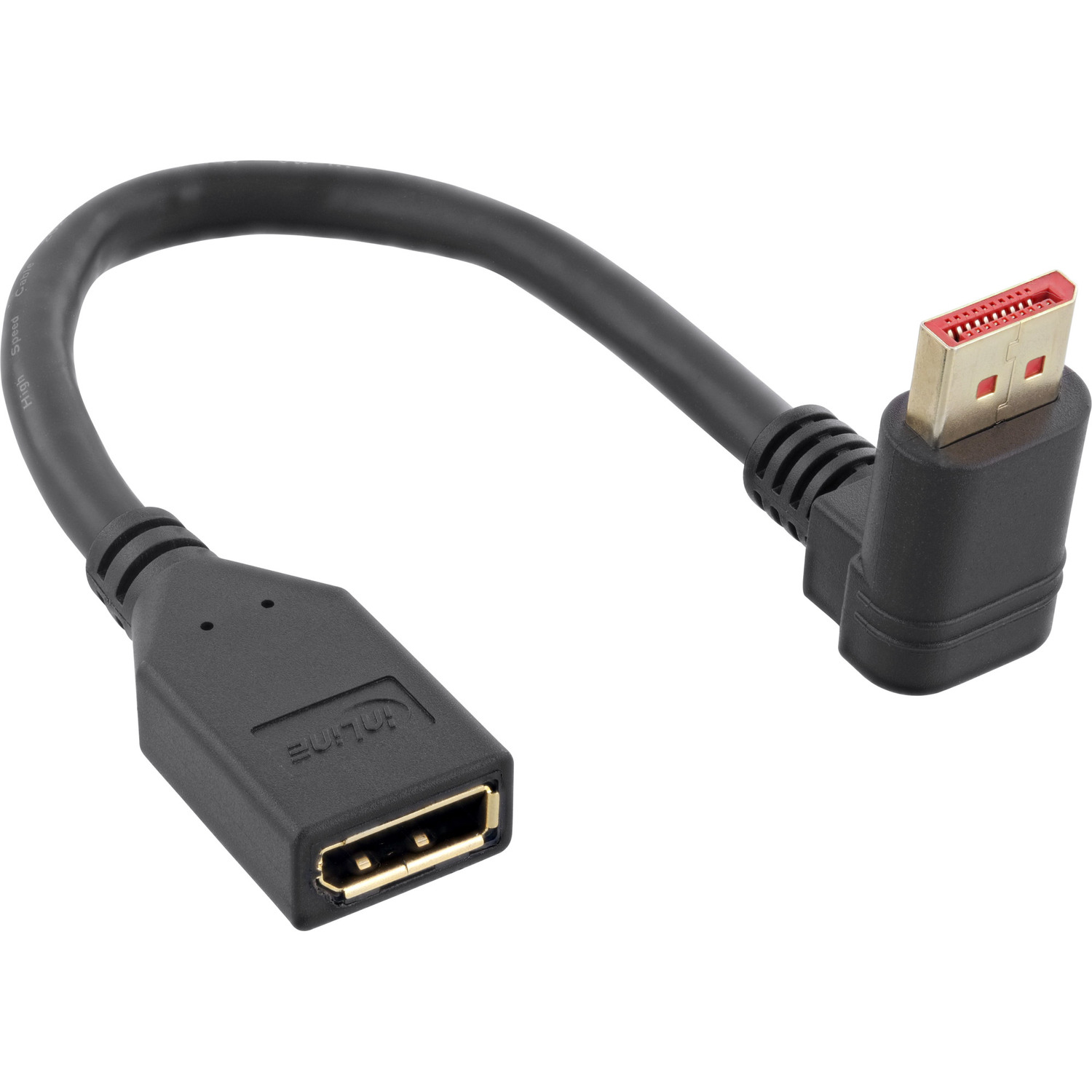 INLINE InLine® DisplayPort 1.4 Adapterkabel 0,15m oben ST/BU, schwarz Displayport, nach 8K4K