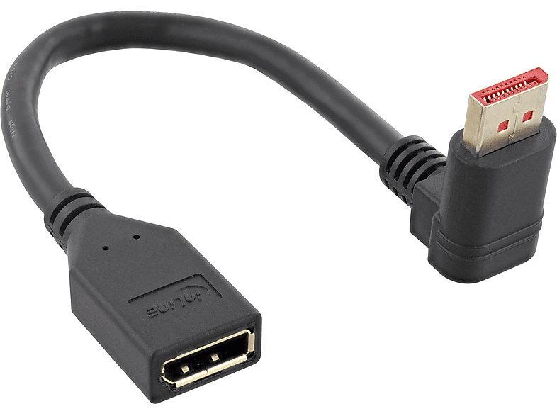 schwarz Adapterkabel oben 8K4K, nach ST/BU, DisplayPort INLINE 0,15m Displayport, InLine® 1.4