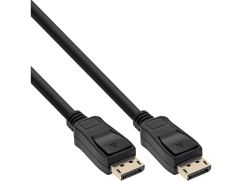 vergoldete Kabel, DisplayPort schwarz, InLine® Kontakte, schwarz 10m Displayport, INLINE Kabel