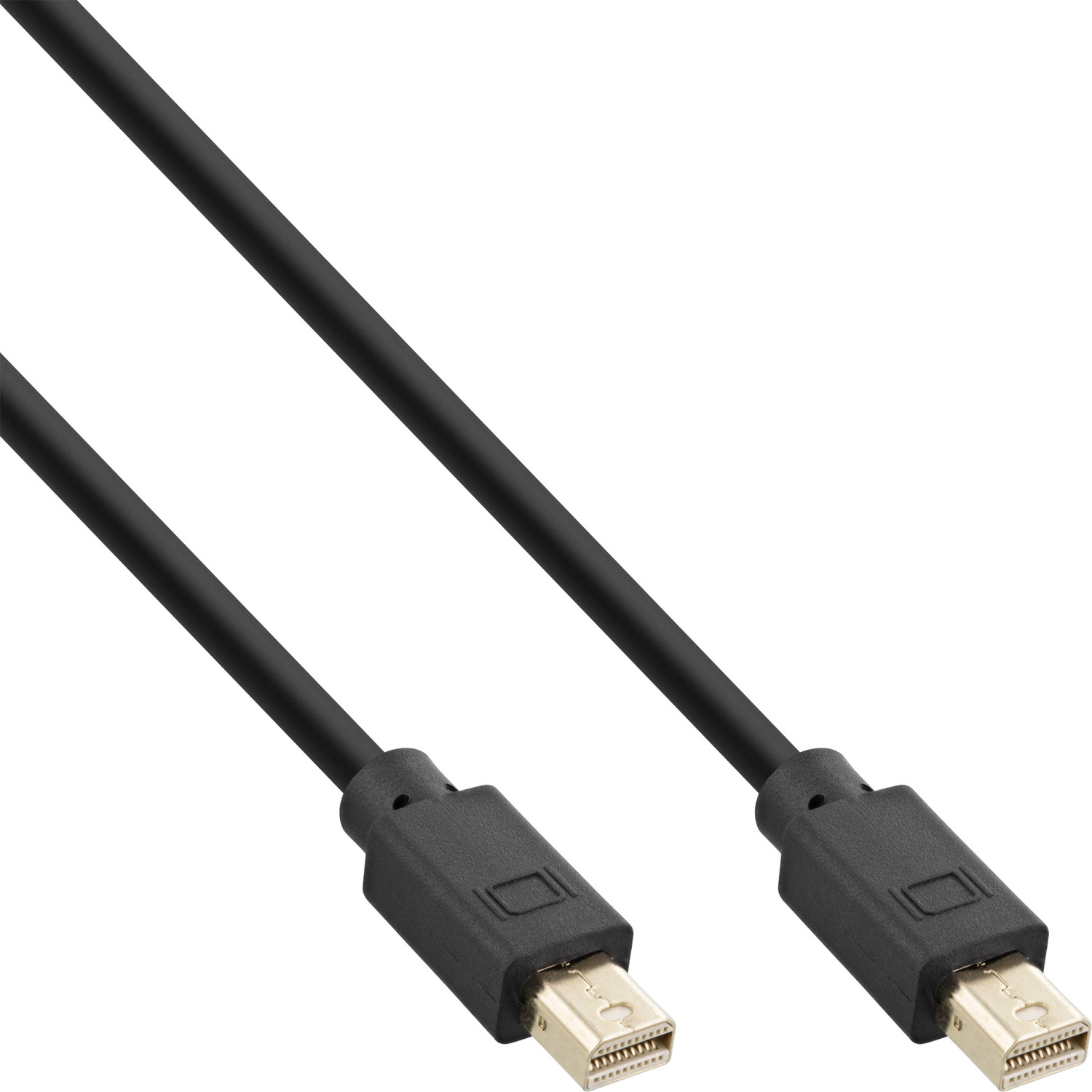 INLINE InLine® / schwarz/gold, Kabel, 2m DisplayPort schwarz Stecker Kabel 1.4 Mini Displayport