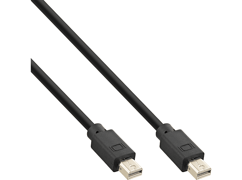 INLINE InLine® Mini DisplayPort 1.4 Kabel, Stecker / schwarz/gold, 2m Kabel Displayport, schwarz