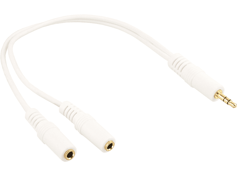 INLINE InLine® Klinken Y-Kabel, 3,5mm Klinke Stecker an 2x Buchse, Stereo, /, Klinke zu Klinke, 0,1 m