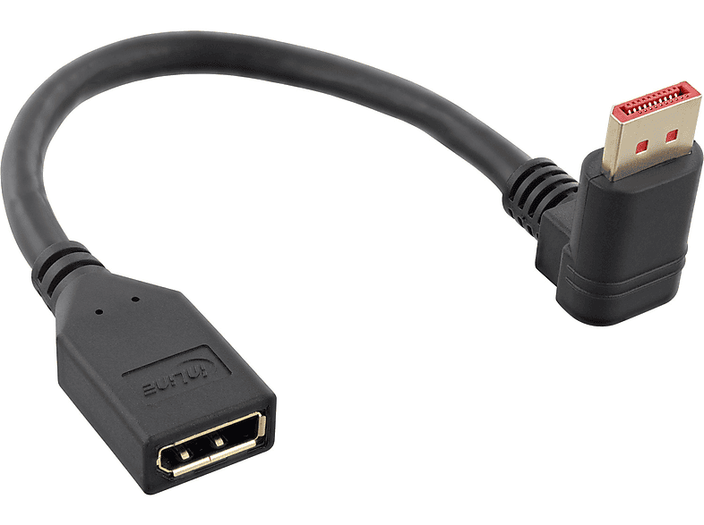 INLINE InLine® DisplayPort 0,15m ST/BU, unten 8K4K, schwarz 1.4 Displayport, nach Adapterkabel