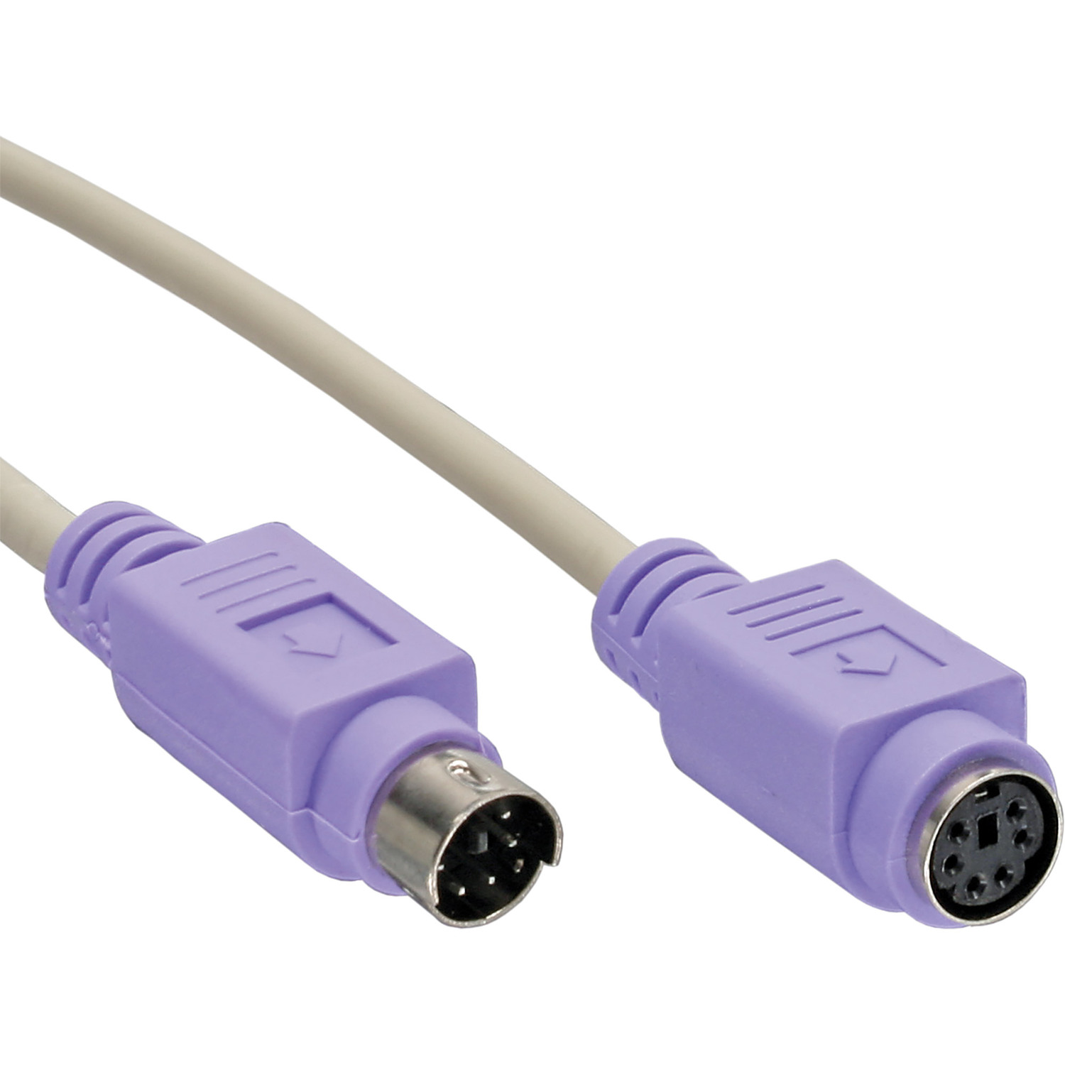 / InLine® 2 Stecker PC99, PS/2 violette Stecker,, Verlängerung, PS/2, INLINE Buchse, m