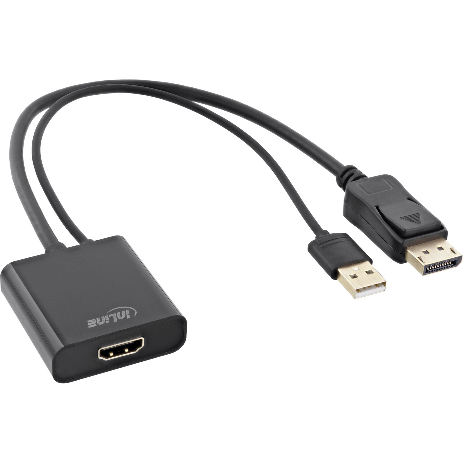 Kabel, INLINE HDMI m zu zu DisplayPort, HDMI schwarz/gold,, 4K, Konverter InLine® BU 0,3 DisplayPort ST