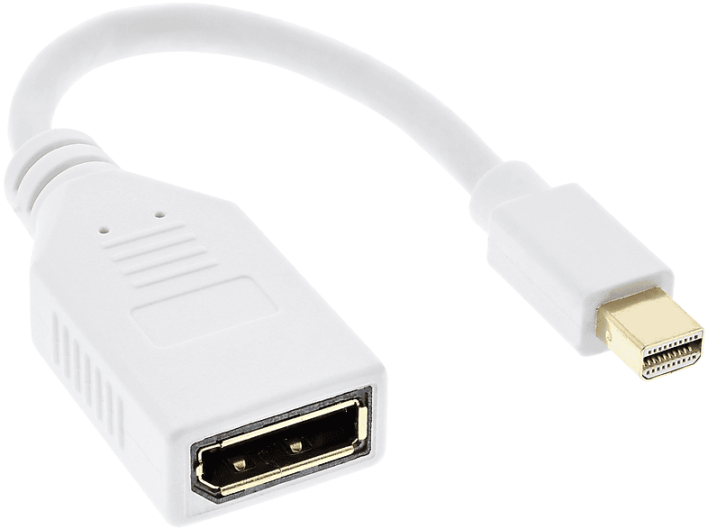 DisplayPort 4K2K, weiß Buchse, InLine® zu INLINE 0,15m Stecker Mini weiß, Displayport, Kabel