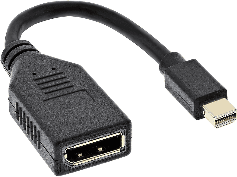 schwarz Buchse, 4K2K, Mini InLine® Displayport, Kabel DisplayPort INLINE Stecker zu schwarz,