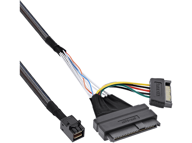 U.2 U.2 + InLine® INLINE Anschlusskabel, mit 0,5m SSD schwarz SFF-8643 (SFF-8639) an SATA,