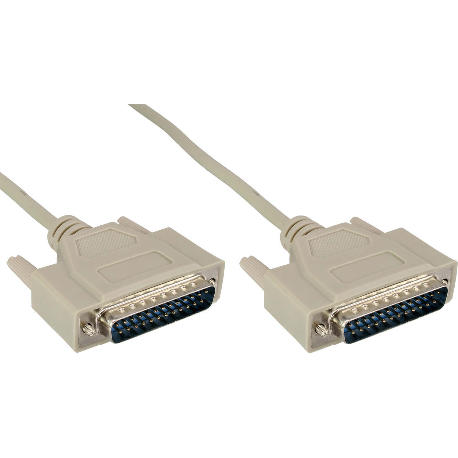 INLINE InLine® Serielles Kabel, 25pol Parallel, Seriell / Stecker, beige 1:1 / 10m vergossen, Stecker