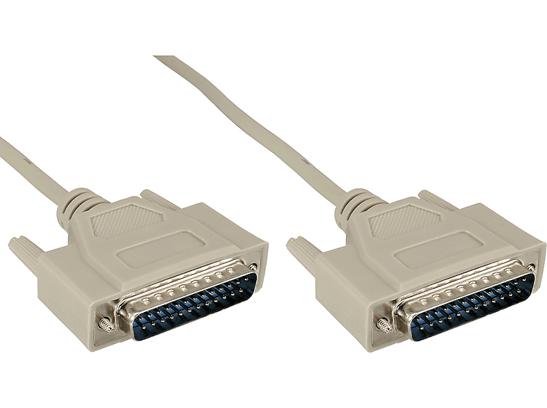 Seriell Serielles 25pol Kabel, vergossen, 1:1 INLINE InLine® / Stecker Stecker, Parallel, beige 10m /
