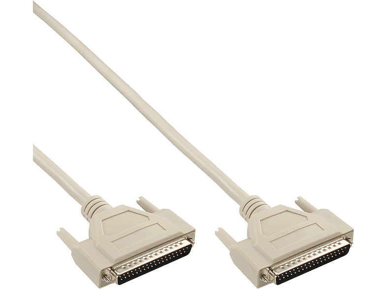 INLINE InLine® Serielles Kabel, 37pol Stecker / Stecker, vergossen, 1:1 5m / Seriell / Parallel, beige