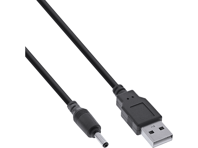 USB DC 1m A Stecker USB extern, Stromadapterkabel, INLINE zu InLine® 3,5x1,35mm Stromkabel schwarz DC