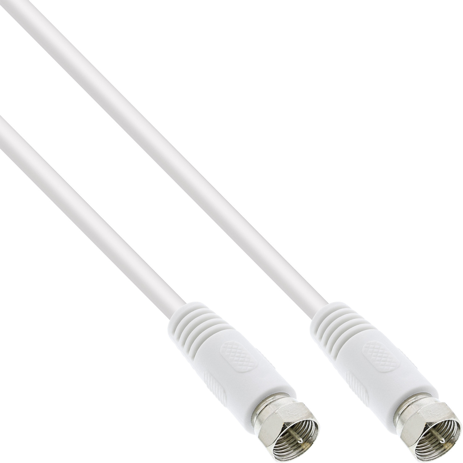 INLINE InLine® F-Stecker, Antenne geschirmt, SAT-Anschlusskabel, Sat 2x <gt/>75dB, / weiß, 2x