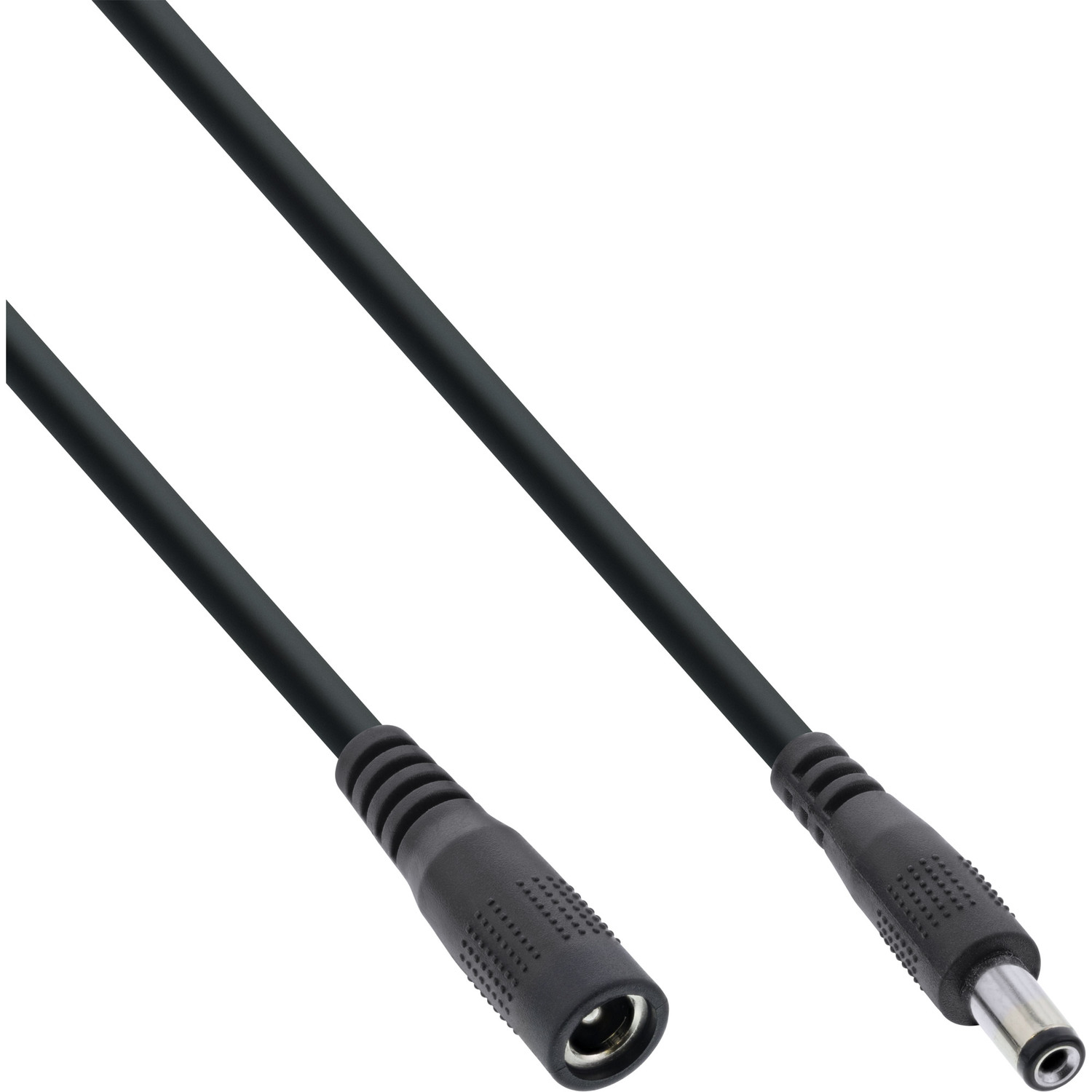Stecker/Buchse DC InLine® extern 5,5x2,1mm, Verlängerungskabel schwarz, INLINE DC Stromkabel