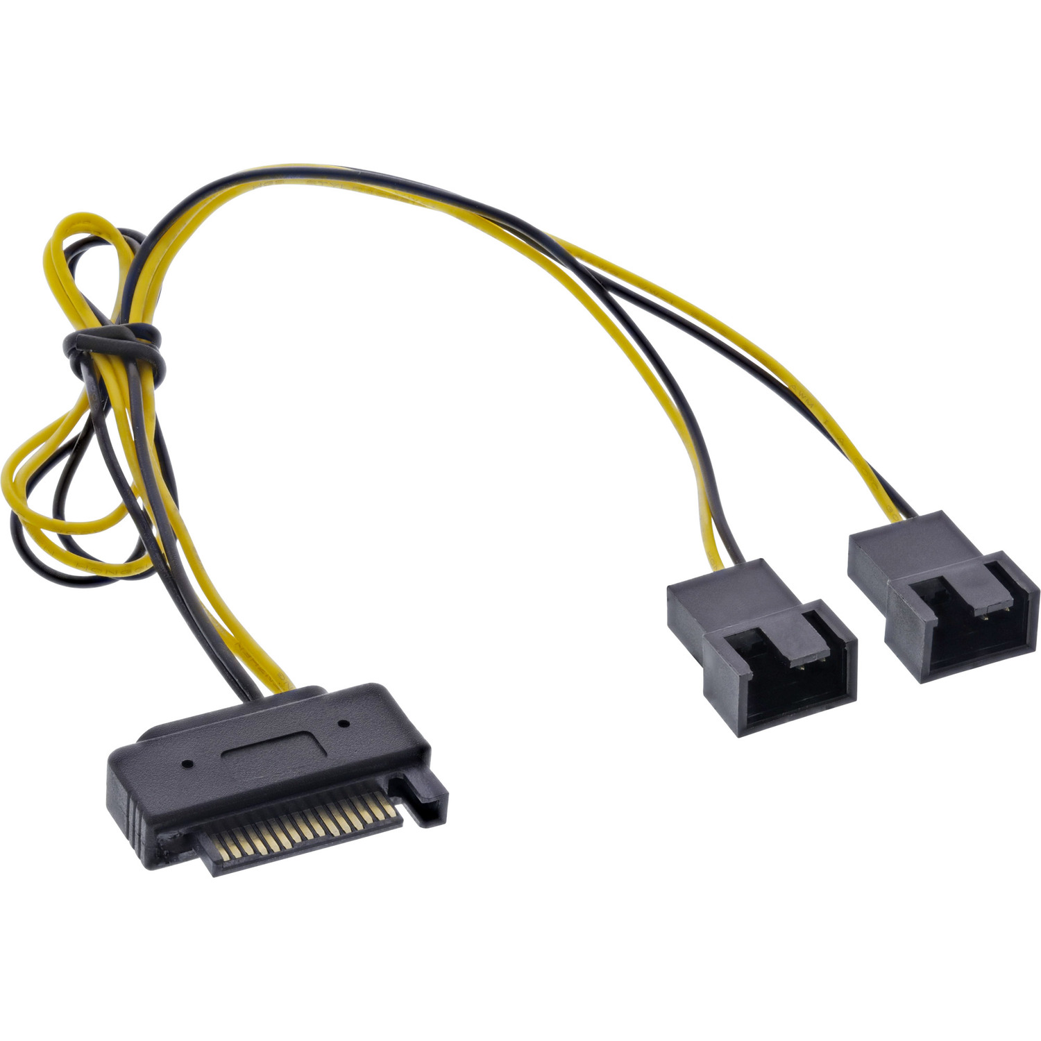 INLINE InLine® SATA Strom-Y-Kabel, Buchse an 2x Stecker, (2pol) m intern, 0,3m, Stromkabel 0,3 Lüfter