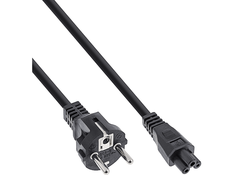 INLINE InLine® Netzkabel für Notebook, 3pol Kupplung, schwarz, 5m Kabel, Stromkabel extern, 5 m, schwarz