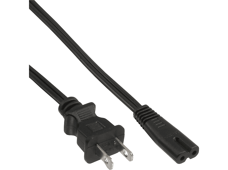 INLINE InLine® Netzkabel, Netzstecker USA auf Euro 8 C7 Stecker, 1,8m Kabel Stromkabel extern