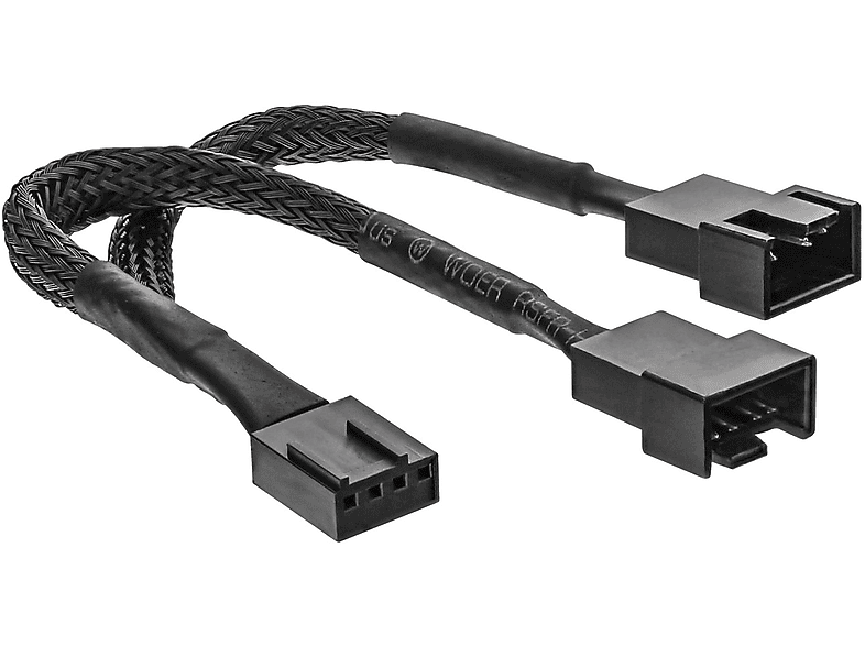 INLINE InLine® Y-Kabel für Lüfter PWM, 4pol Molex 1 Stecker / 2 Buchse,, Stromkabel intern, 0,15 m