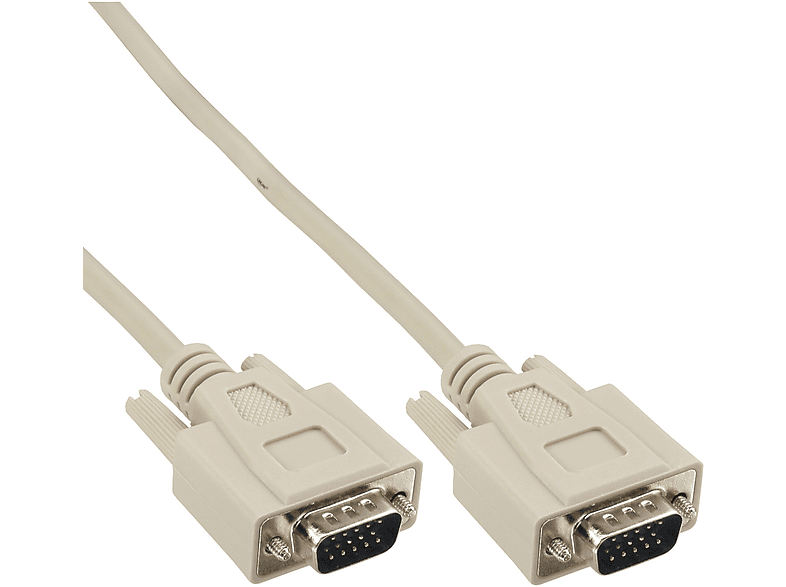 SVGA Stecker VGA HD / SVGA beige / 15pol / Kabel, INLINE VGA 1m VGA, Kabel Stecker, InLine®
