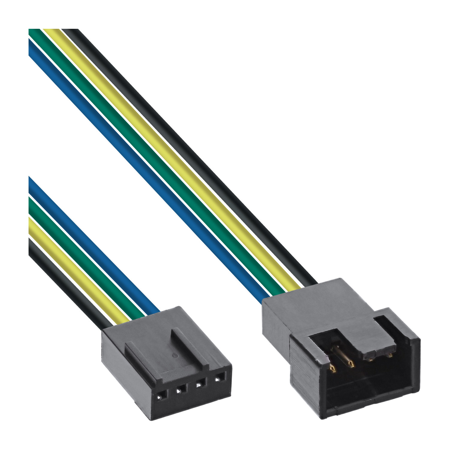 INLINE InLine® Lüfterkabel Verlängerung PWM, intern, Molex Buchse,, 4pol / Stecker m Stromkabel 0,7