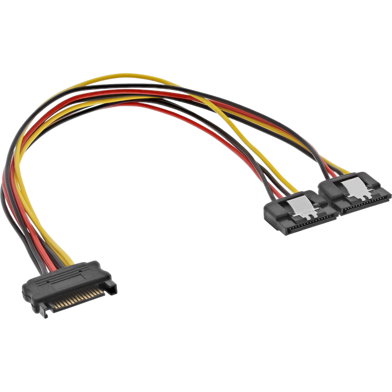 SATA an m 0,3m Stromkabel mit Stecker Kabel, intern, InLine® 2x Strom-Y-Kabel, 0,3 INLINE Buchse