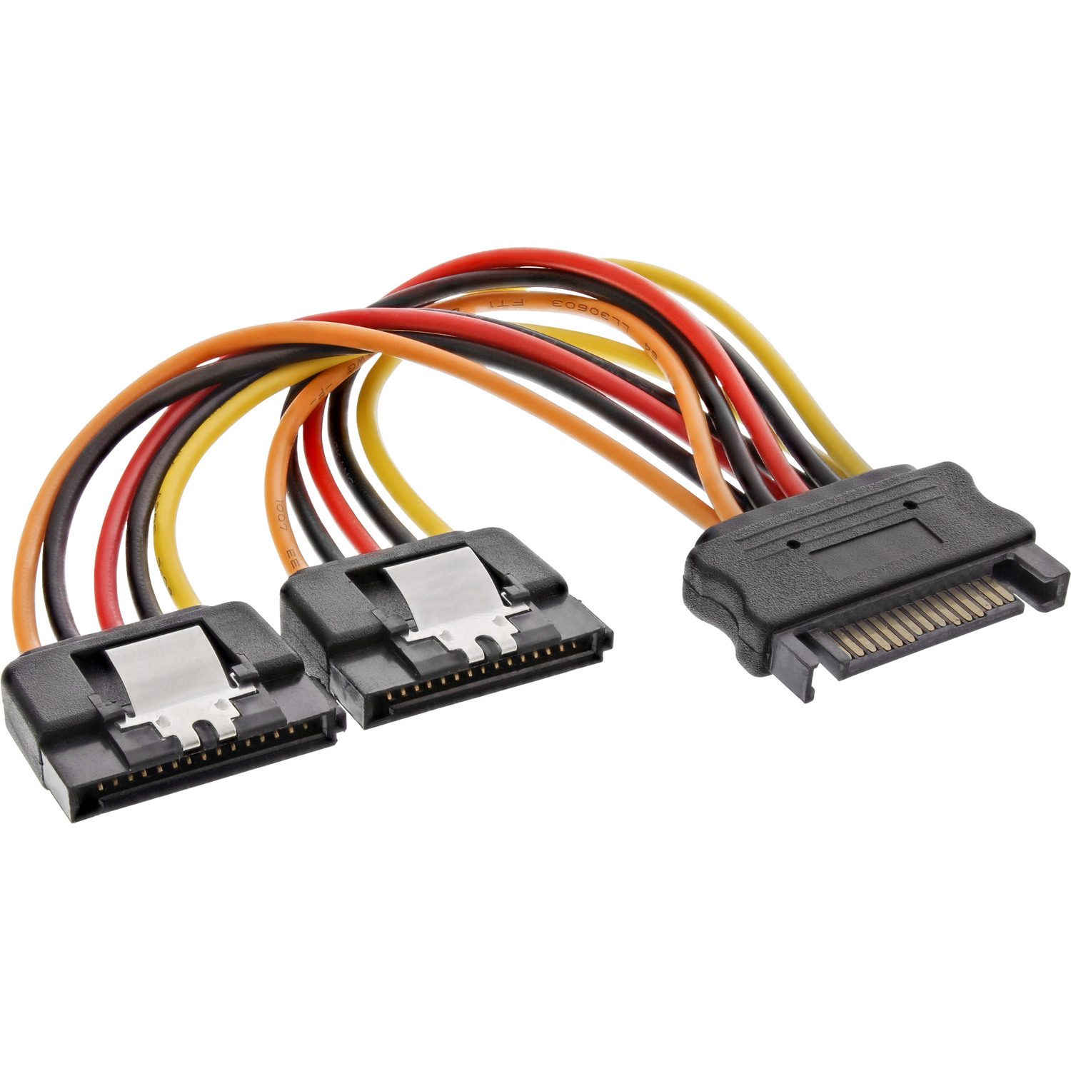 Stromkabel Buchse Kabel, 0,15m INLINE intern, an mit m 2x SATA Stecker InLine® 0,15 Strom-Y-Kabel,