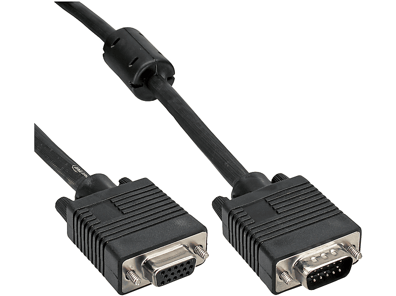 / SVGA S-VGA VGA, / / INLINE Buchse, 5m Stecker schwarz, HD 15pol Verlängerung, schwarz InLine®