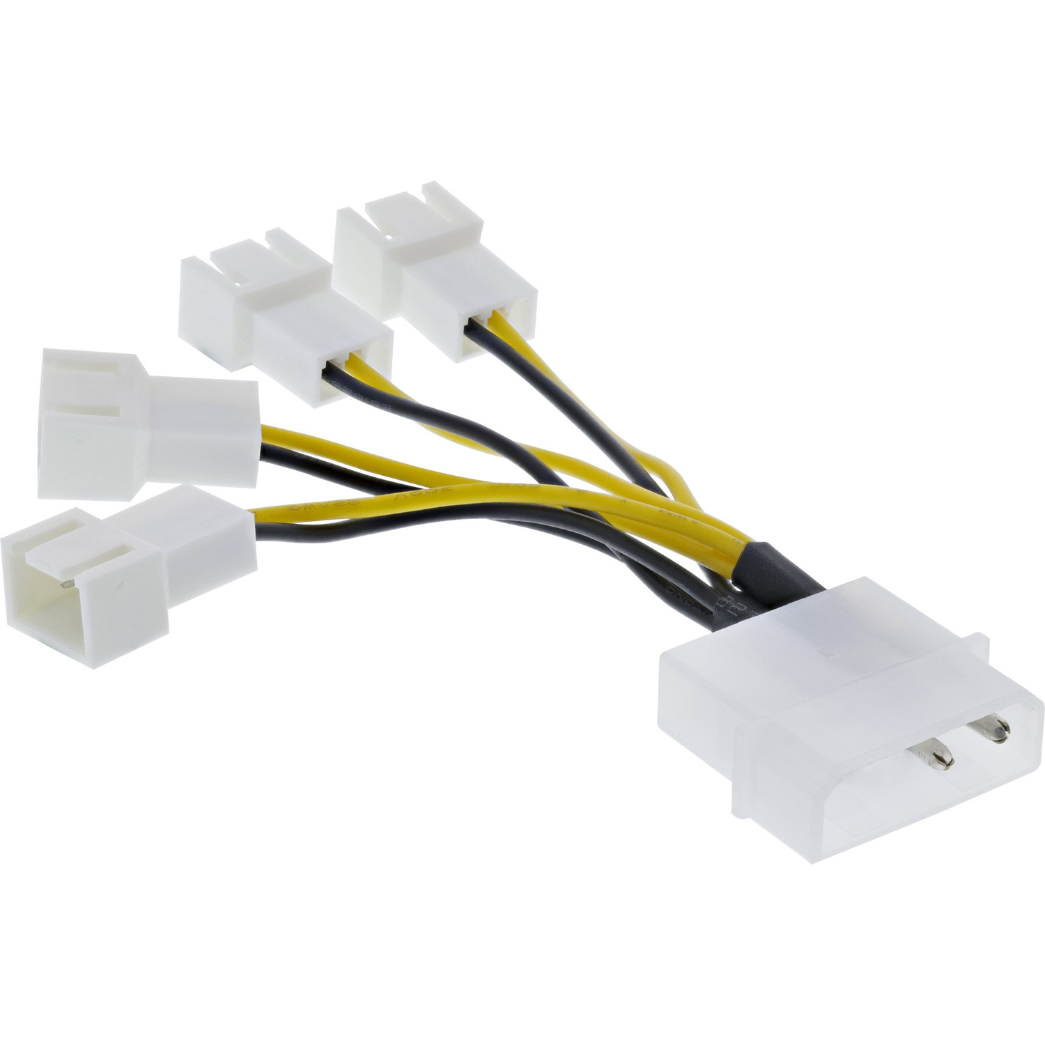 intern, Stromkabel Adapterkabel, INLINE InLine® 4x Lüfter 13,34cm (5,25) intern Kabel 3pol. an