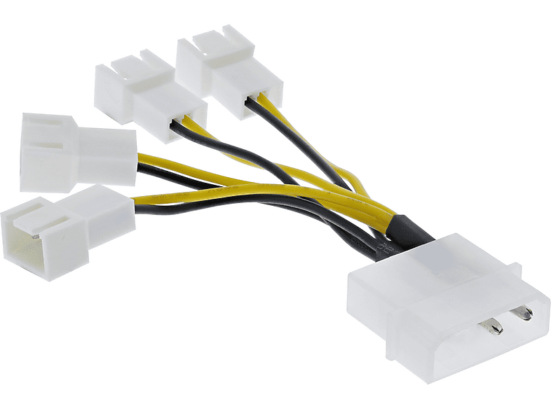 intern, Stromkabel Adapterkabel, INLINE InLine® 4x Lüfter 13,34cm (5,25) intern Kabel 3pol. an