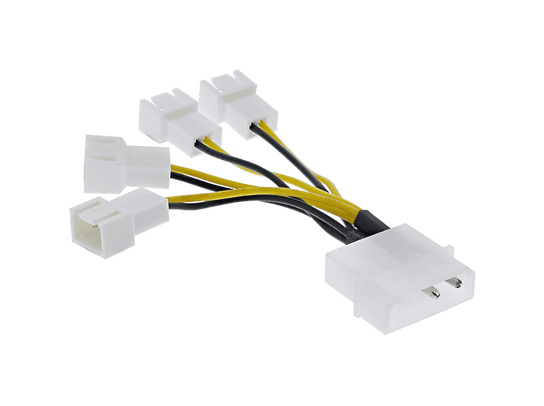 intern, Stromkabel Adapterkabel, INLINE InLine® 4x Lüfter 13,34cm (5,25) intern Kabel 3pol. an