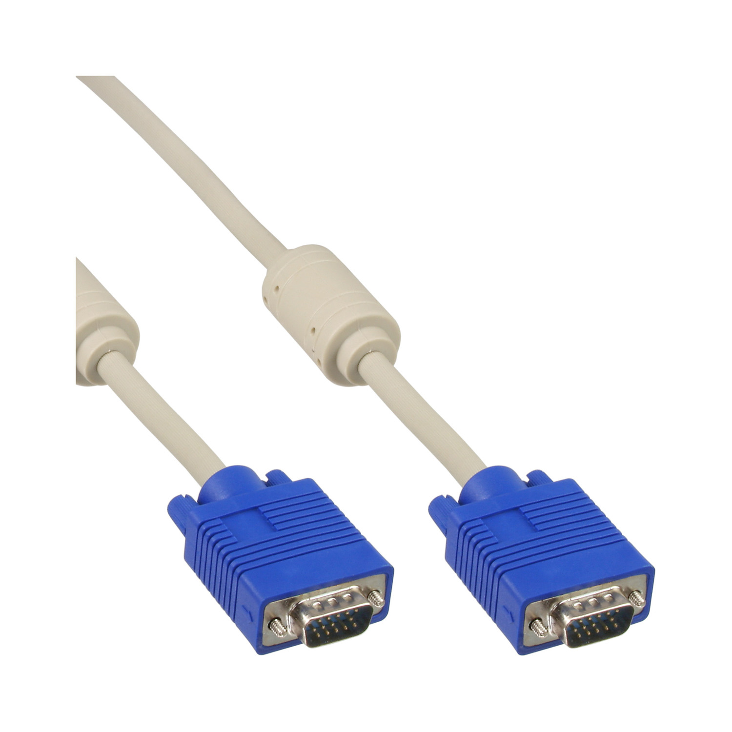 Stecker InLine® SVGA Kabel, S-VGA / VGA, INLINE 15pol HD 3m SVGA Stecker, beige, Kabel / beige
