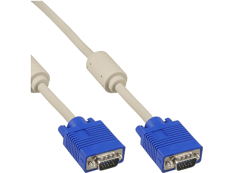 INLINE InLine® S-VGA Kabel, 15pol HD Stecker / Stecker, beige, 10m Kabel / SVGA / VGA, beige